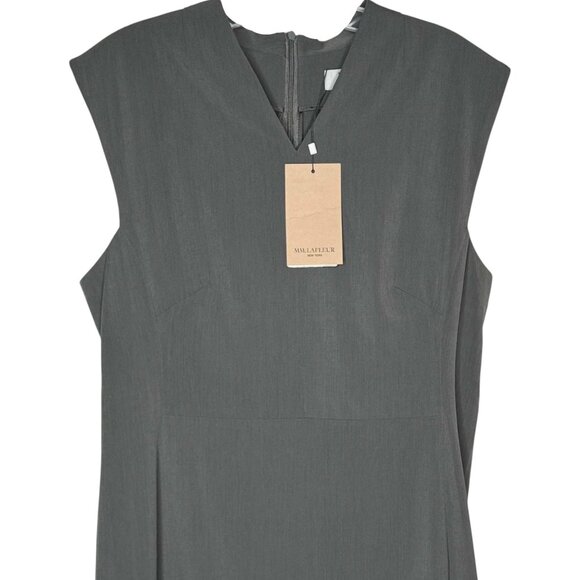 MM LaFleur "The Annie Dress" V-Neck Sleeveless A-Line - Gray - 10 - Picture 3 of 12